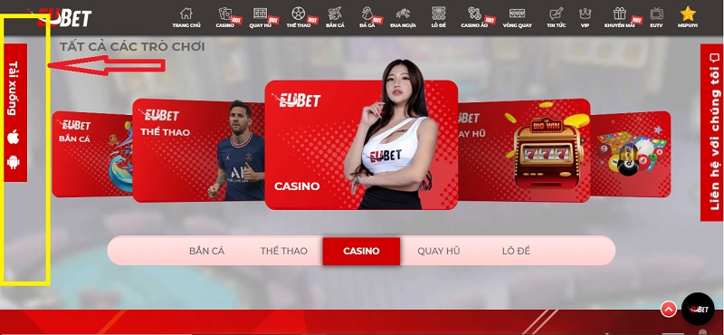Hướng dẫn tải về app cá cược bóng đá EUBET cho điện thoại