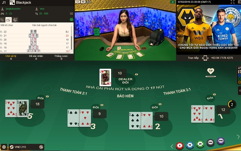 Chơi Blackjack tại casino online EUBET dễ hơn truyền thống